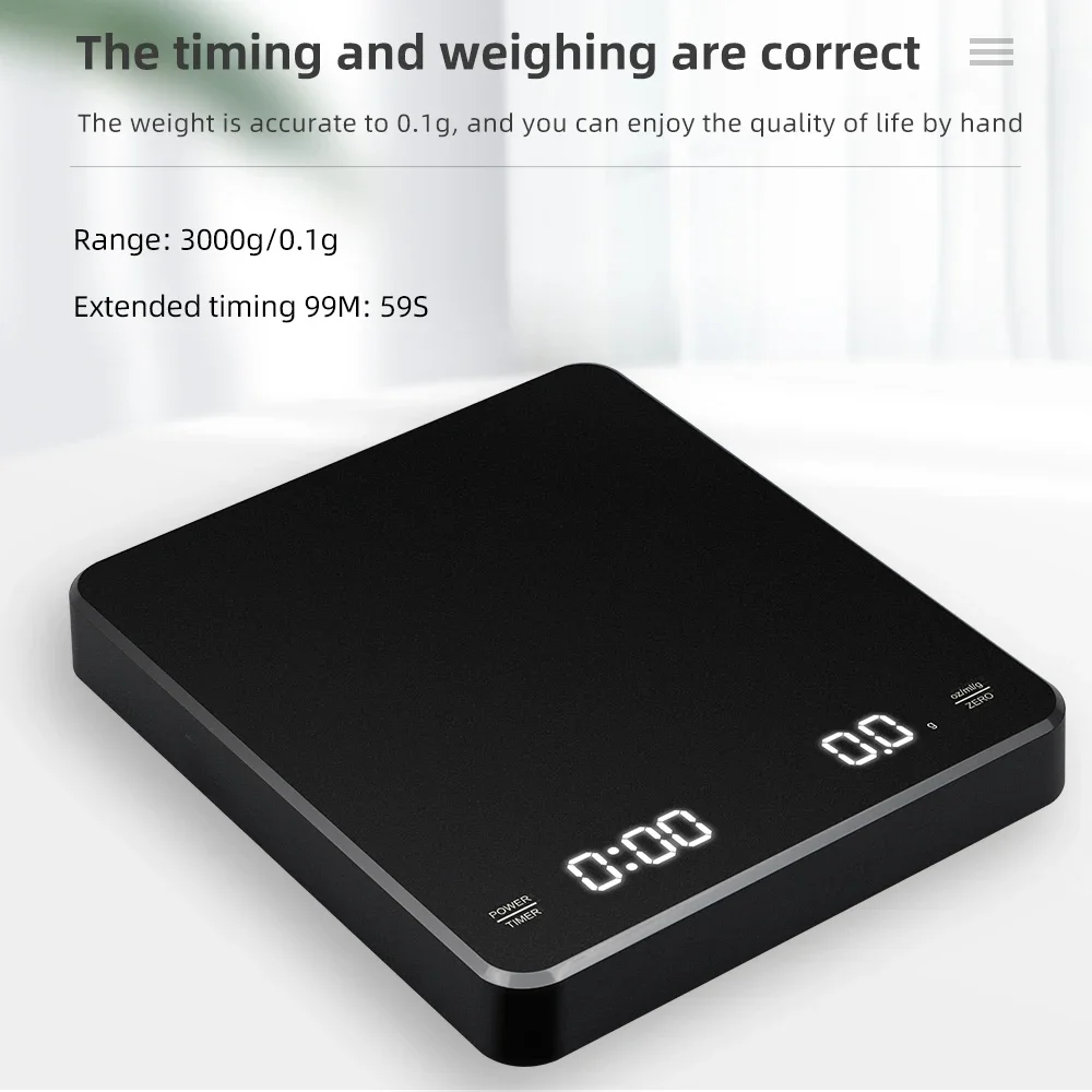 Kitchen Gadgets Electronic - Electronic Timing Coffee Scale 3kg 0.1g