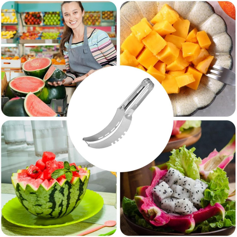 Kitchen Hand Gadgets - Watermelon Slicer Non-slip Plastic Wrap Handle