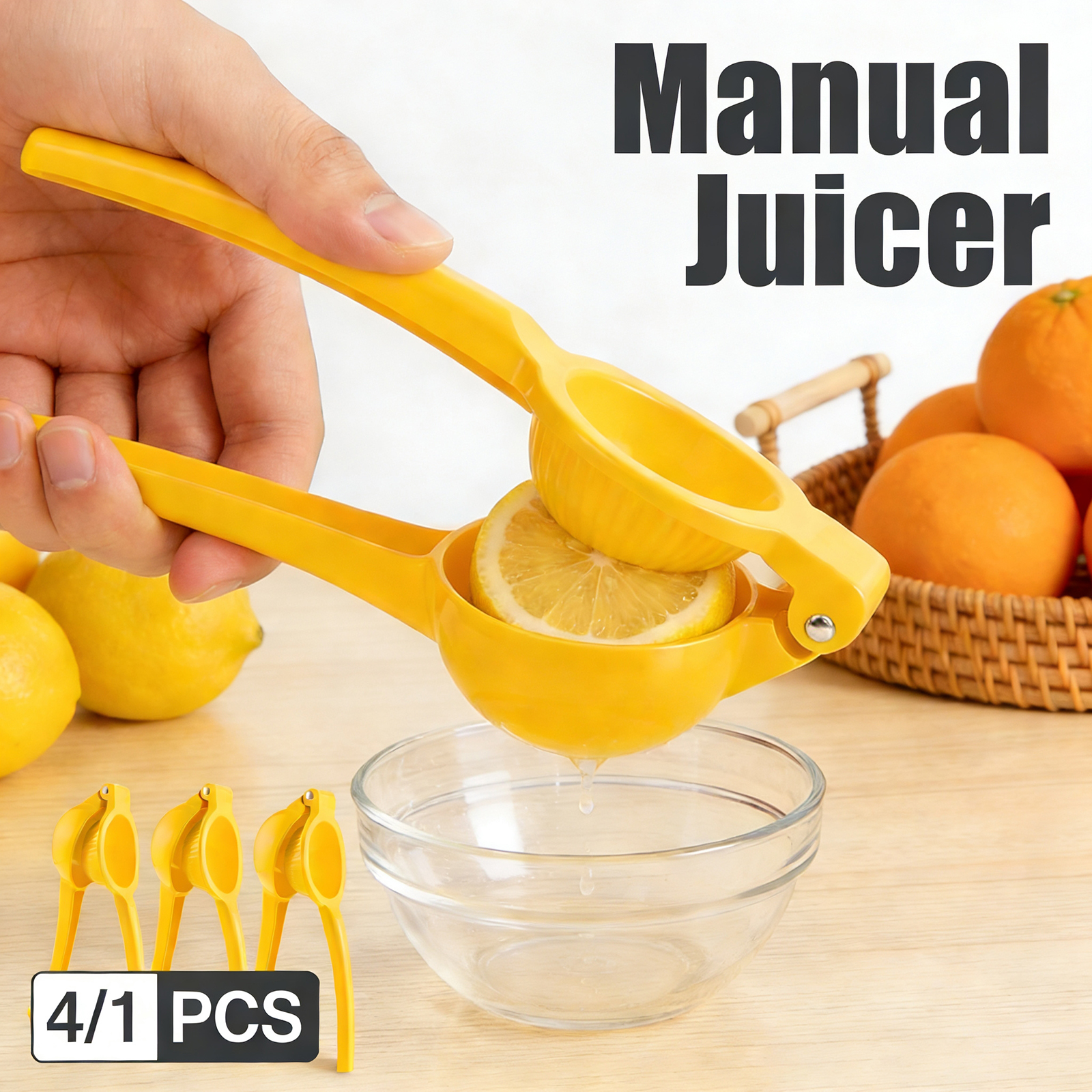 Kitchen Hand Gadgets - 4/1Pcs Manual Lemon Squeezer Aluminum Alloy