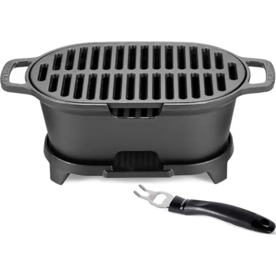 Cast Iron Skillet - Outdoor portable mini hibachi grill for