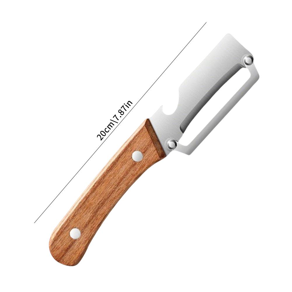 Kitchen Gadgets Peeler - 2-in-1 Stainless Steel Peeler Wooden Handle