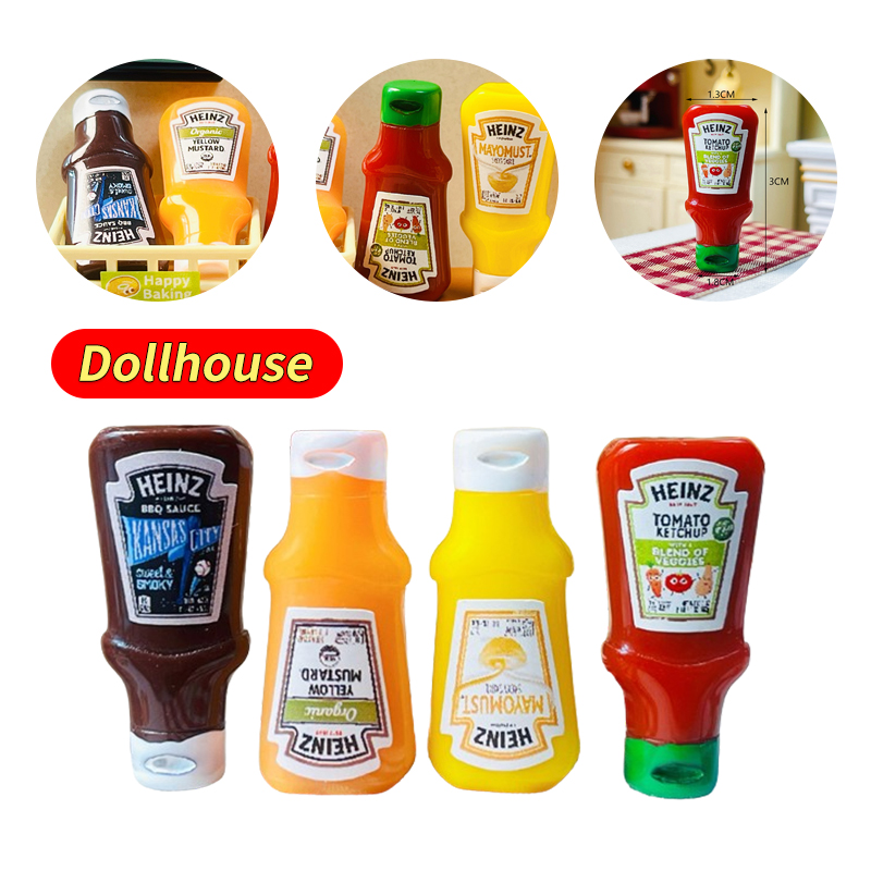 Kitchen Gadgets Wholesale - 4Pcs Dollhouse Miniature Strawberry Sauce Jam