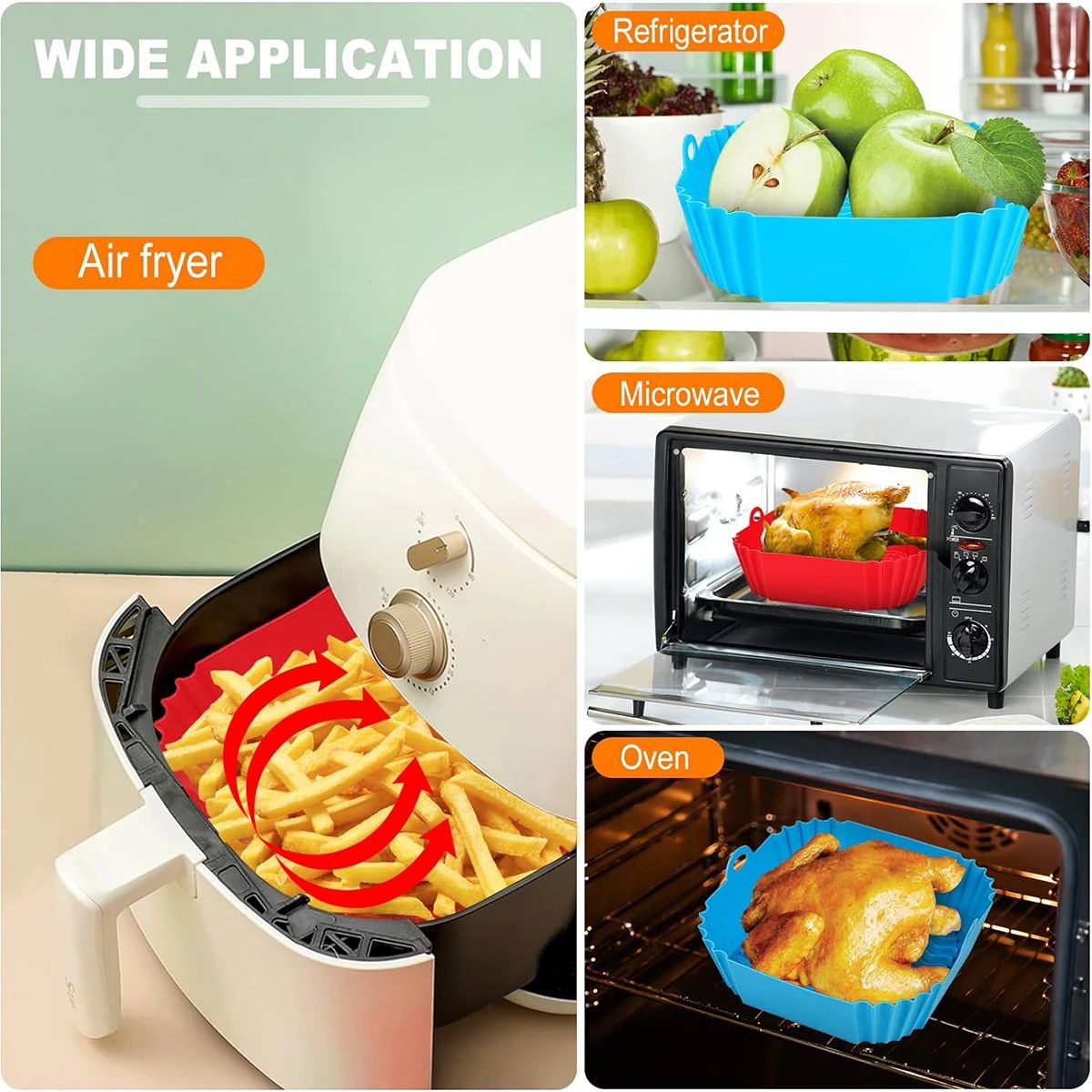 Air Fryer Silicone Liners Pot  – обзор и цена Kitchen Gadgets Baking