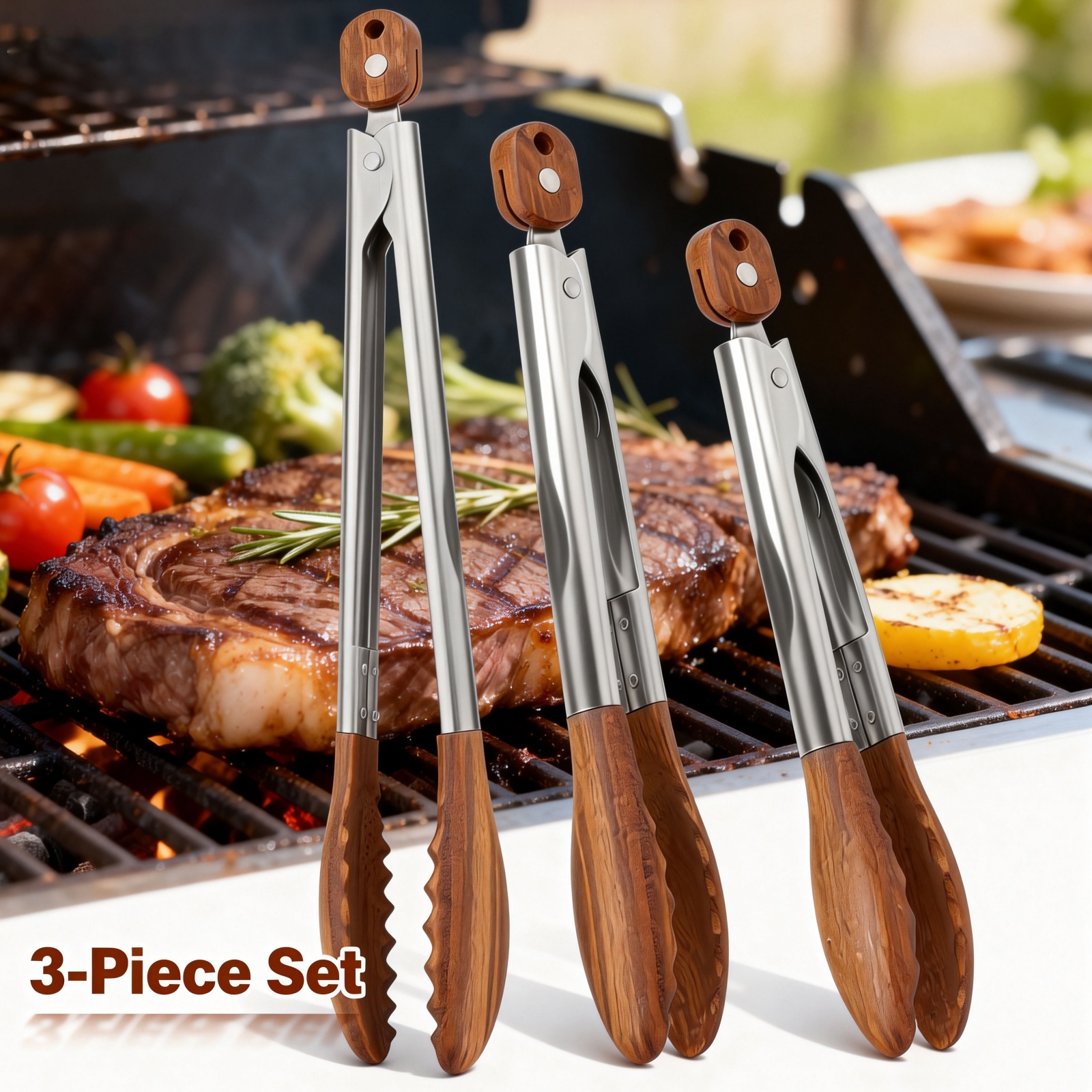 2/3 Pcs Food Tongs Walnut Wood – обзор и цена Kitchen Handy Gadgets