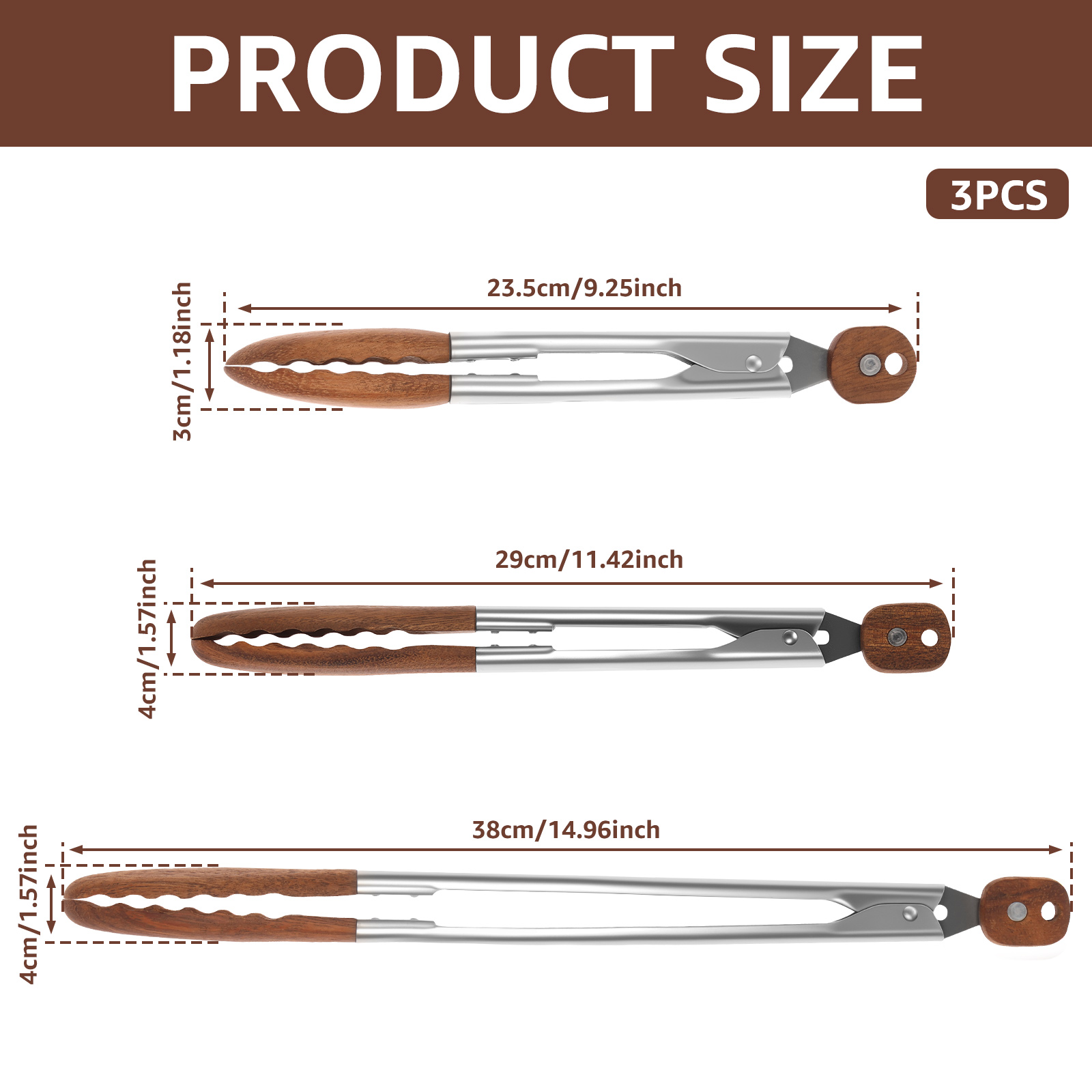 2/3 Pcs Food Tongs Walnut Wood – обзор и цена Kitchen Handy Gadgets