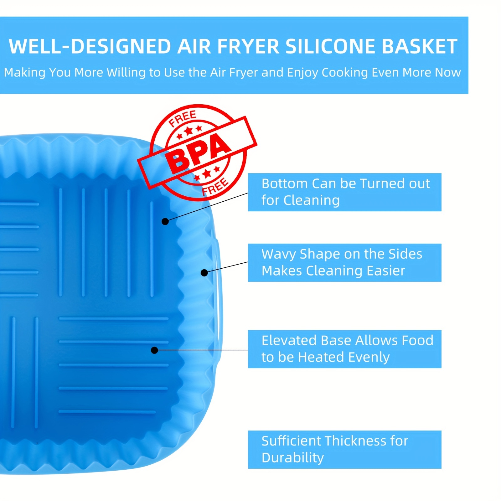 1 square silicone air fryer li – обзор и цена Kitchen Gadgets Baking