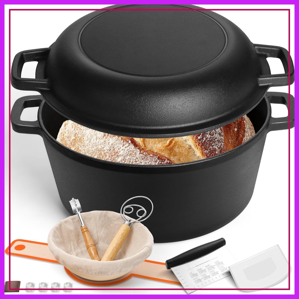 5QT Dutch Oven for Bread Bakin – обзор и цена Cast Iron Skillet