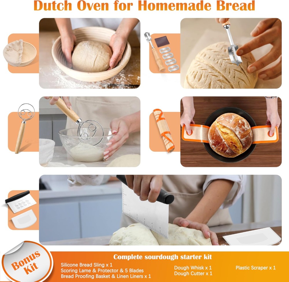 5QT Dutch Oven for Bread Bakin – обзор и цена Cast Iron Skillet