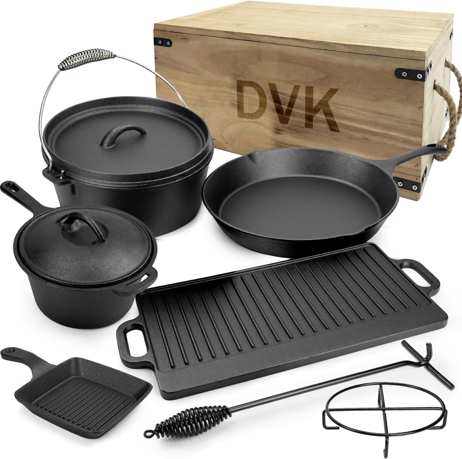 8 Piece Cast Iron Pots and Pan – обзор и цена Cast Iron Skillet