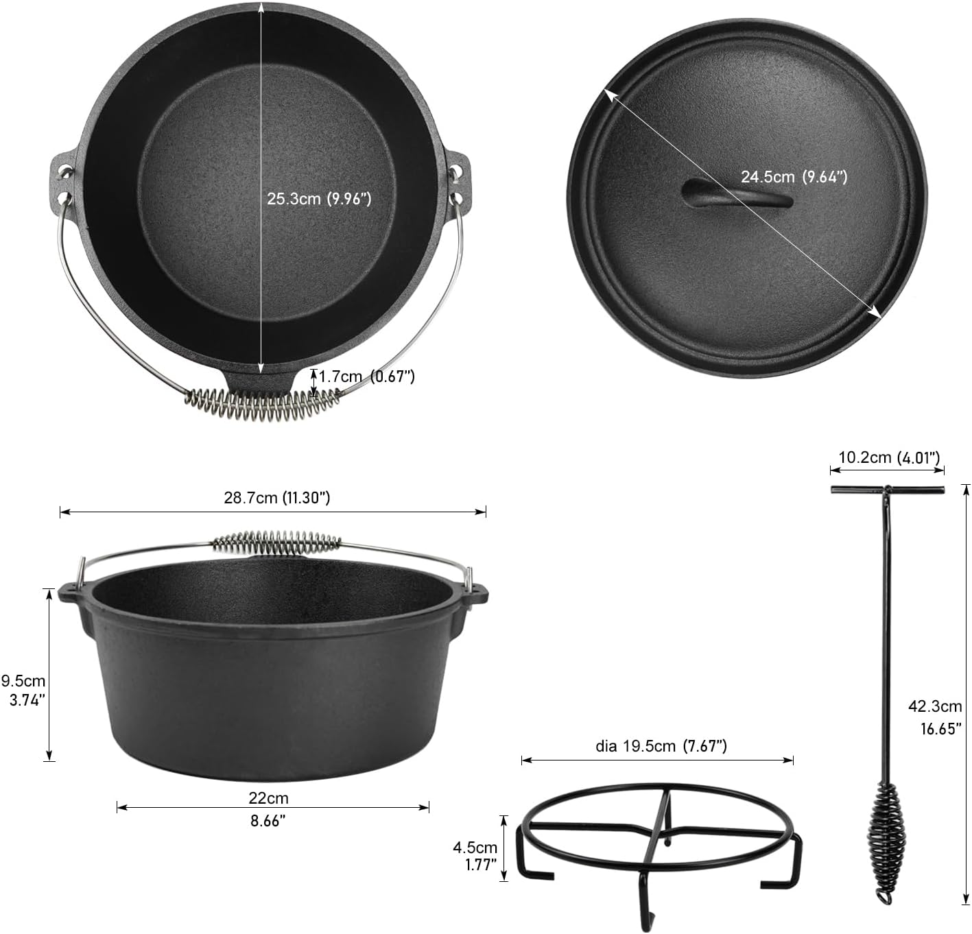 8 Piece Cast Iron Pots and Pan – обзор и цена Cast Iron Skillet