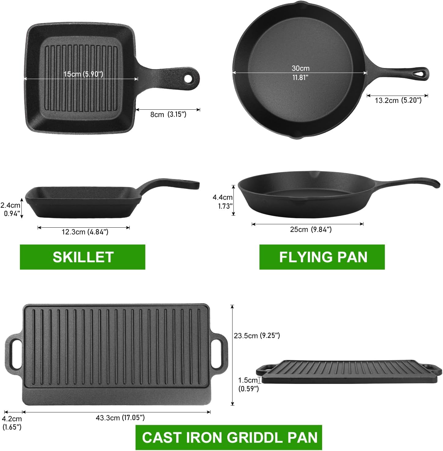 8 Piece Cast Iron Pots and Pan – обзор и цена Cast Iron Skillet
