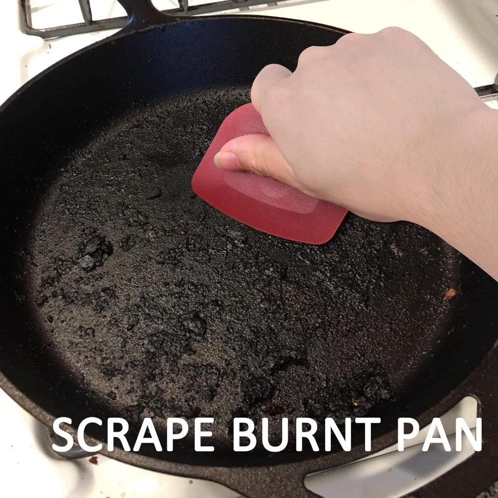 3 Pcs Plastic Pan Scraper Set  – обзор и цена Cast Iron Skillet
