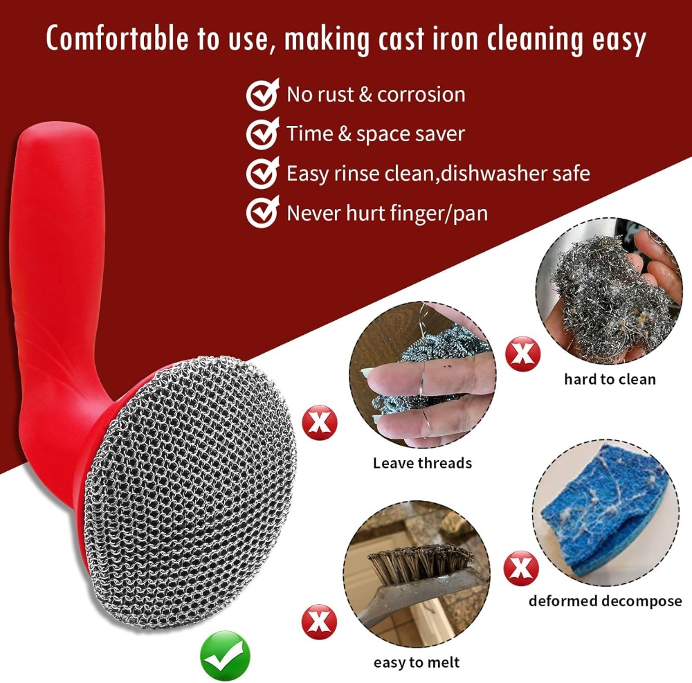 Cast Iron Cleaner Scrubber wit – обзор и цена Cast Iron Skillet