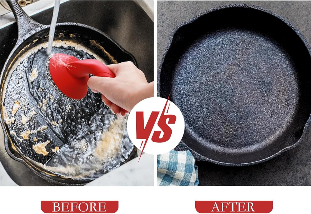 Cast Iron Cleaner Scrubber wit – обзор и цена Cast Iron Skillet